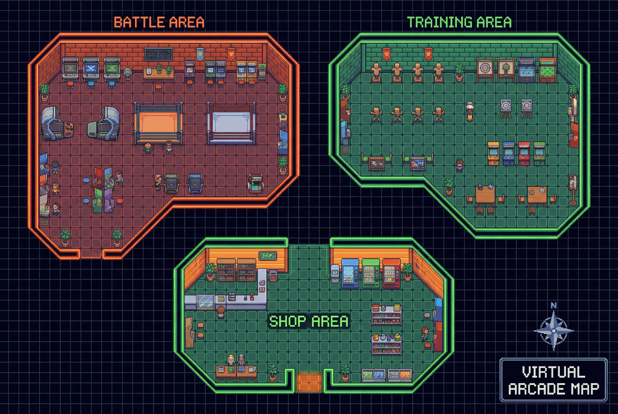 赛博格斗电子竞技场 pp电子试玩 虚拟街机厅地图